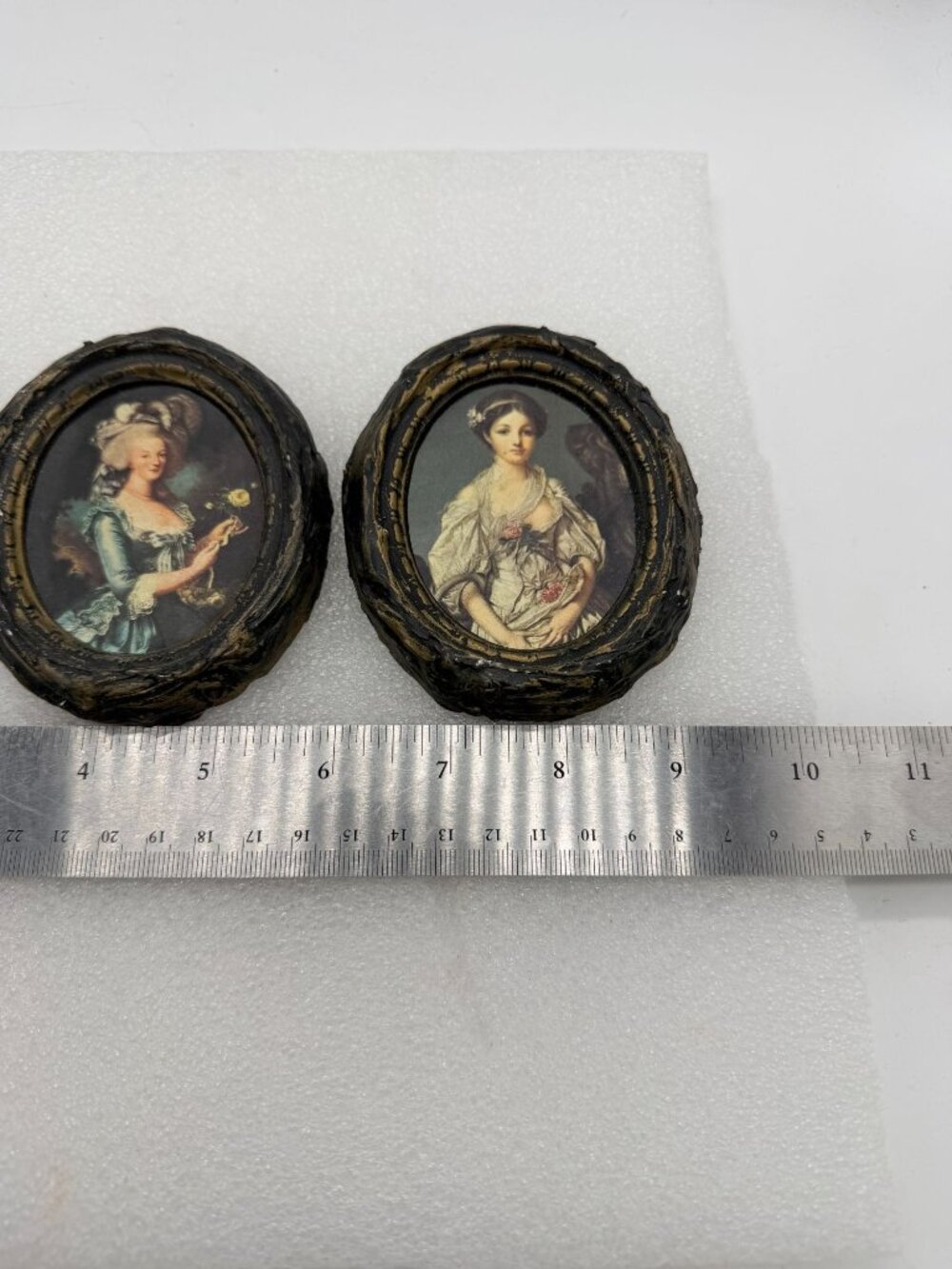 Trio Of Miniature Famous Art Prints in Chalkware Frames Marie Antoinette-AS IS - Picture 5 of 8